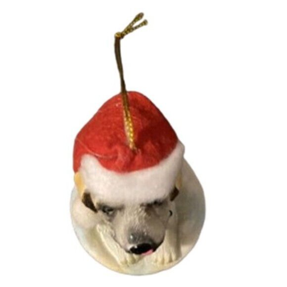 Merry Brite Labrador Retriever Christmas Dog Ornament Santa Hat Bucket NEW - Picture 6 of 6